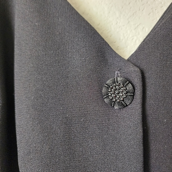 LAUNDRY BY SHELLI SEGAL x VINTAGE 90s little black dress vest style with lace 4 - Picture 10 of 12